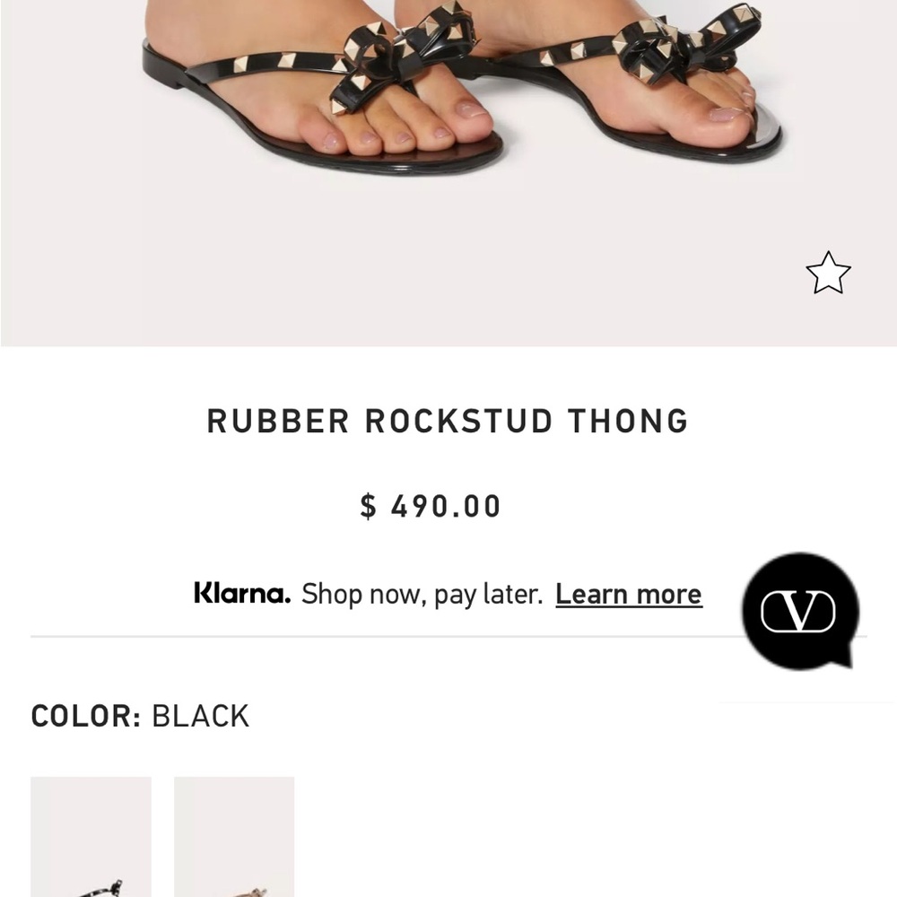 VALENTINO RUBBER ROCKSTUD THONG - Picture 8 of 8